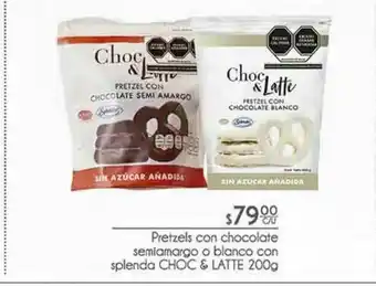 Pretzels con chocolate semiamargo o blanco con splenda