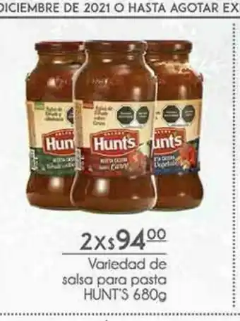 Salsas para pasta hunt's 680 g