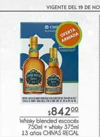 Whisky blended escocés chivas regal 750 ml