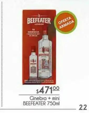 Ginebra + mini beefeater 750 ml