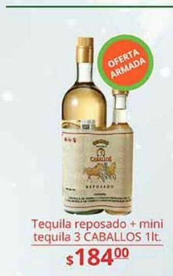 La Comer Tequila 3 caballos oferta