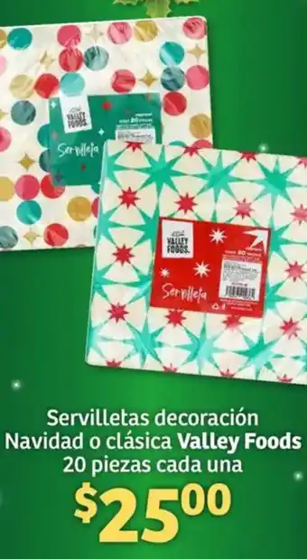 Soriana Súper Servilletas decoración Navidad o clásica Valley Foodsx oferta