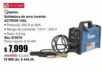 Soldadora de arco inverter actron 140l