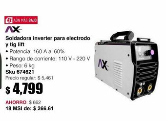 Sodimac Homecenter Soldadora inverter 160a a 110v-220v para electrodo y tig lift oferta