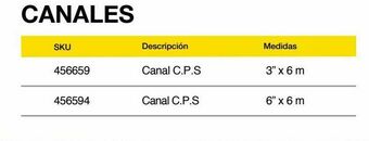 Sodimac Homecenter Canal c.p.s. 6" x 12.2 kg/m oferta