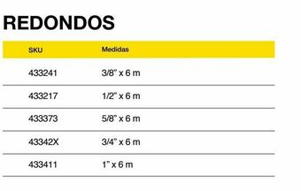 Sodimac Homecenter Redondo 3/8" oferta