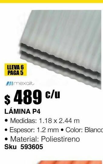 Sodimac Homecenter Lámina p4 plást trasl2.44mx1.18mx 1.2mm oferta