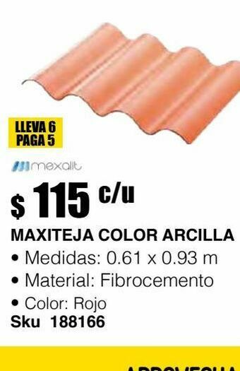 Sodimac Homecenter Maxiteja color arcilla 0.61 x 0.93 m oferta