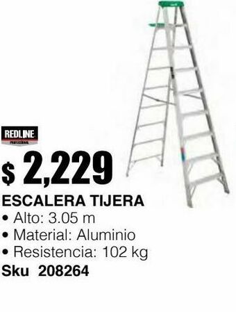 Sodimac Homecenter Escalera tijera aluminio 9 peldaños 3.05 m 102 kg oferta