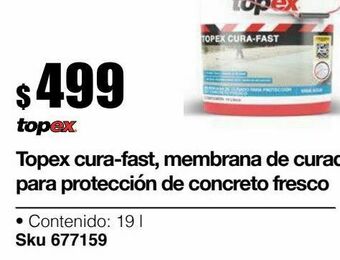 Sodimac Homecenter Topex cura-fast, membrana de curado para protección de concreto fresco 19l oferta