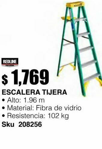 Sodimac Homecenter Escalera tijera fibra de vidrio 6 peldaños 1.96 m 102 kg oferta