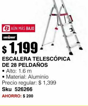 Sodimac Homecenter Escalera 1.6m 4 peldaños aluminio oferta