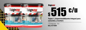 Sodimac Homecenter Topex 1, impermeabilizante integral para concreto y mortero 19 l oferta