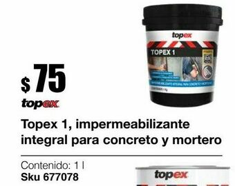 Sodimac Homecenter Topex 1, impermeabilizante integral para concreto y mortero 1 l oferta