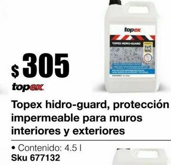 Sodimac Homecenter Topex hidro-guard, protección impermeable para muros interiores y exteriores 4.5 l oferta