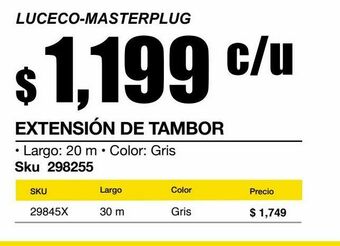 Sodimac Homecenter Extensión de tambor 20m gris oferta