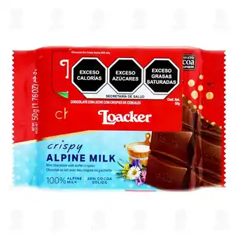 Farmacias Guadalajara Chocolate Loacker Crispy Alpine Milk, 50 gr oferta