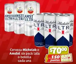 Soriana Híper Cerveza Michelob o Amstel lata o botella oferta