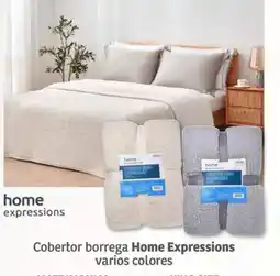 Soriana Híper Cobertor borrega Home Expressions varios colores King size oferta