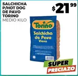 Merco Torino - salchicha p/hot dog de pavo oferta