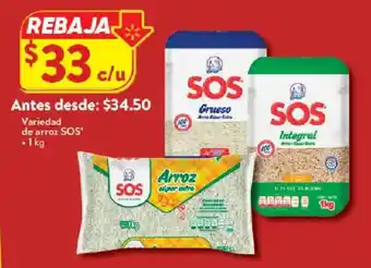 Walmart Variedad de arroz SOS oferta