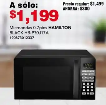 City Club Microondas 0.7pies HAMILTON BLACK HB-P70J17A oferta