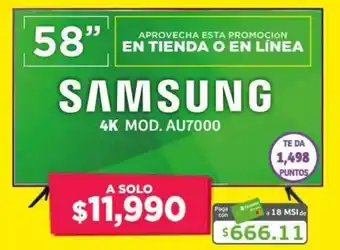 Soriana Híper Samsung TV 4K 58" AU7000 oferta