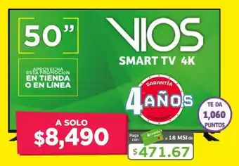 Soriana Híper VIos Smart TV 4K 50" oferta