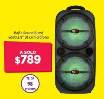 Soriana Híper Bafle Sound Burst Vdoble 8" Bt c/Mirófono oferta