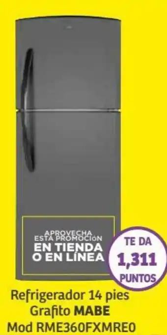 Soriana Híper Refrigerador Grafito Mabe 14 pies oferta