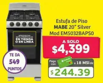 Soriana Híper Estufa de Piso Mabe Silver 20" oferta