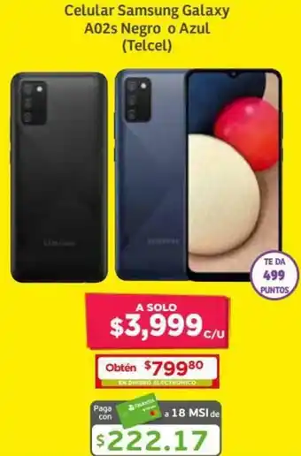 Soriana Híper Celular Samsung Galaxy A025 Negro, Azul o Rojo oferta