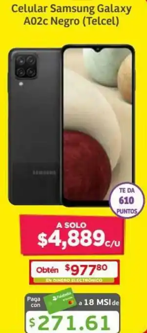 Soriana Híper Celular Samsung Galaxy A02c Negro oferta