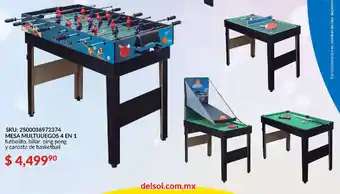 DelSol Mesa Multijuegos 4 en 1 oferta