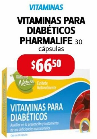 Farmacias Guadalajara Vitaminas Para Diabéticos Pharmalife 30 Cápsulas oferta