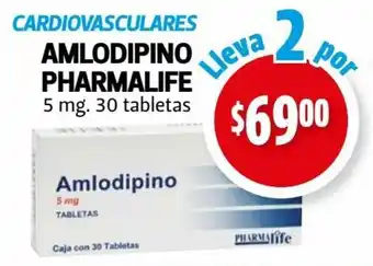 Farmacias Guadalajara Amlodipino Pharmalife 5mg oferta