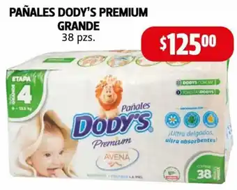 Farmacias Guadalajara Pañales Dody's Premium Grande 38pzs oferta