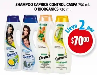 Farmacias Guadalajara Shampoo Caprice Control Caspa 750ml O Biorganics 730ml oferta