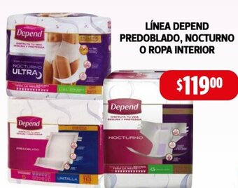 Farmacias Guadalajara Línea Depend Predoblado, Nocturno O Ropa Interior oferta