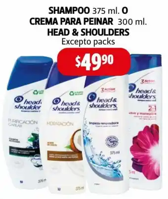 Farmacias Guadalajara Shampoo 375ml O Crema Para Pienar 300ml Head & Shoulders oferta