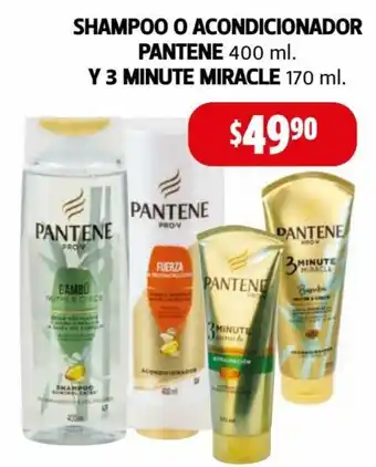 Farmacias Guadalajara Shampoo O Acondicionador Pantene 400ml Y 3 Minute Miracle 170ml oferta
