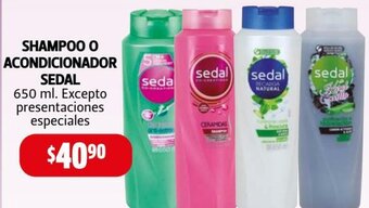 Farmacias Guadalajara Shampoo O Acondicionador Sedal 650ml oferta