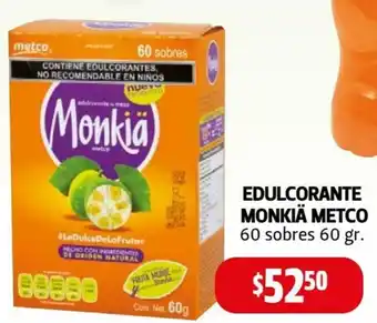Farmacias Guadalajara Edulcorante Monkiä Metco 60 Sobres 60gr oferta