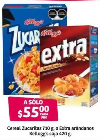 Soriana Híper Cereal Zucaritas 710g o Extra Arándanos Kellogg's Caja 420g oferta