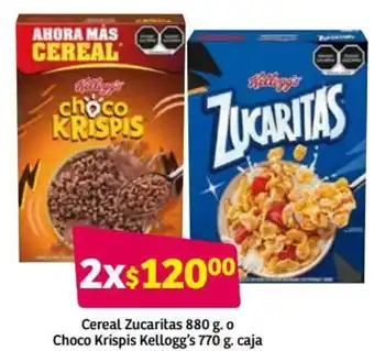 Cereal Zucaritas 880g O Choco Krispis Kellogg's 770g Caja