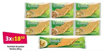 Soriana Híper Variedad de Pastas Yemina 200g oferta