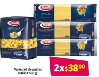 Soriana Híper Variedad de Pastas Barilla 500g oferta