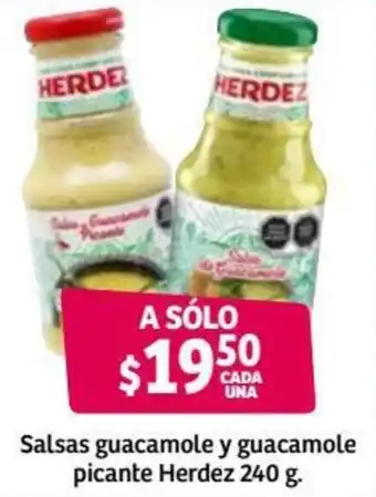 Soriana Híper Salsas Guacamole y Guacamole Pincante Herdez 240g oferta