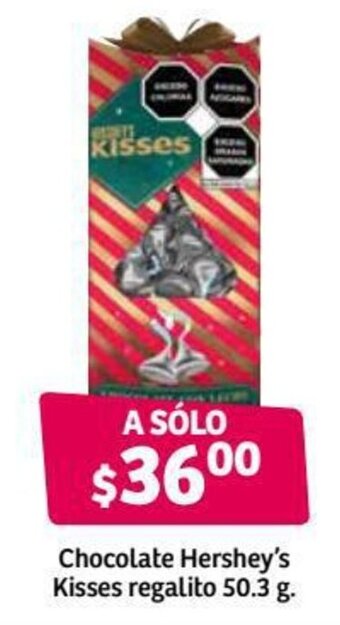 Soriana Híper Chocolate Hershey's Kisses Regalito 50.3g oferta