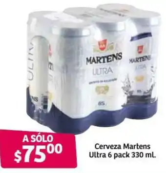 Soriana Híper Cerveza Martens Ultra 6 Pack 330ml oferta